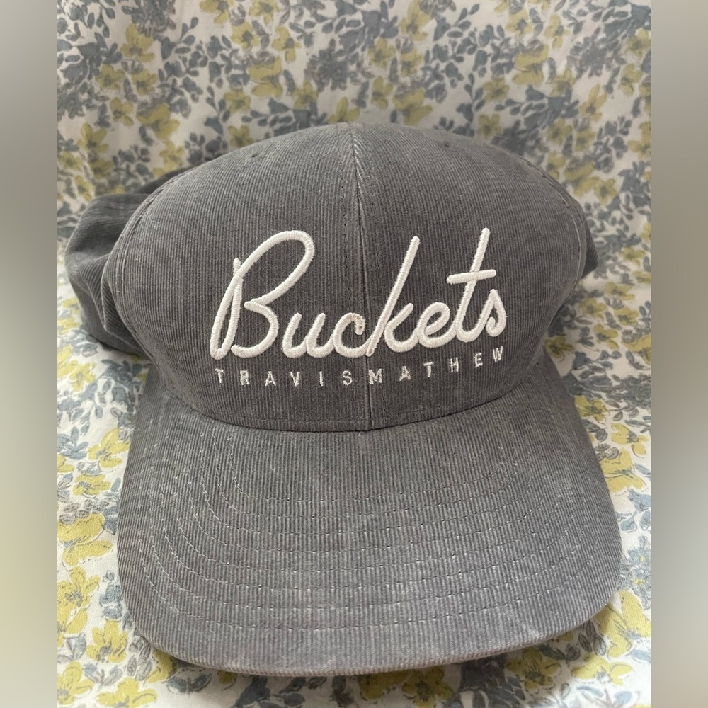 Travis Mathew gray corduroy“Buckets” adjustable hat